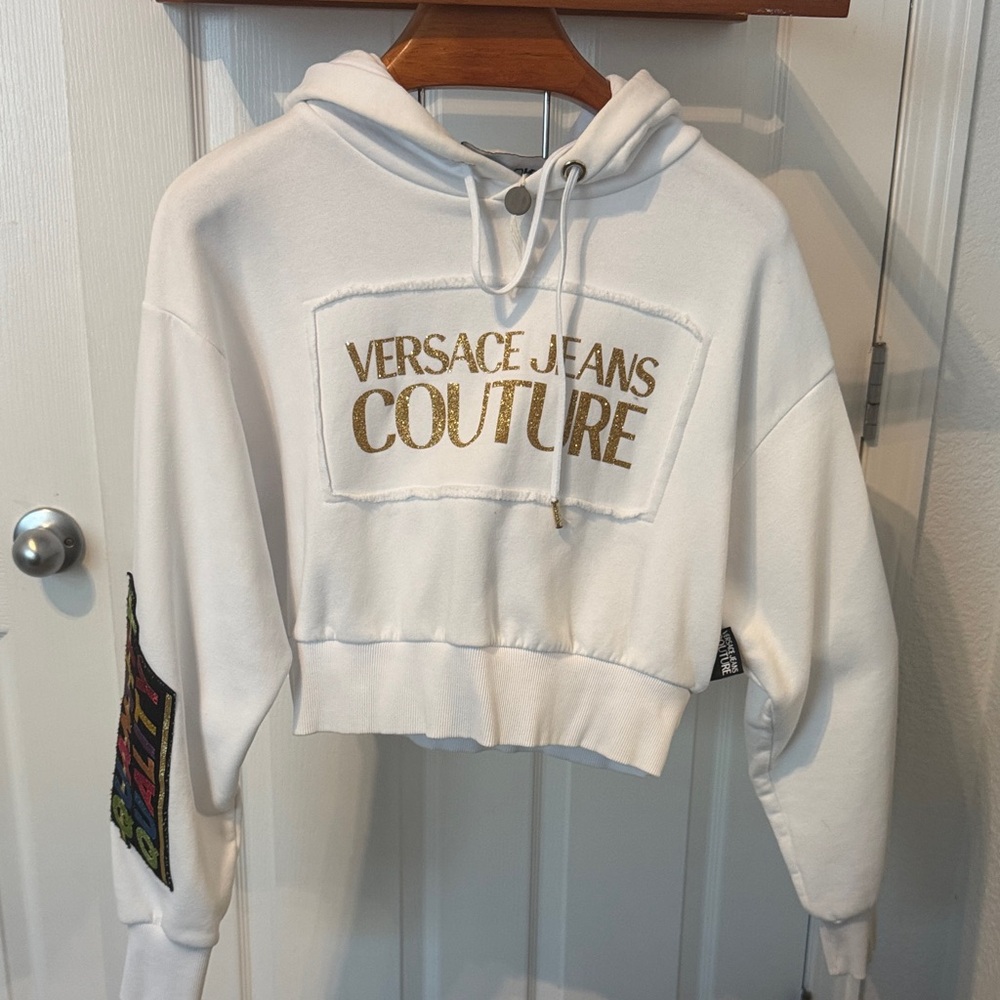 Versace Jeans Collection White and Gold Bomber Jacket